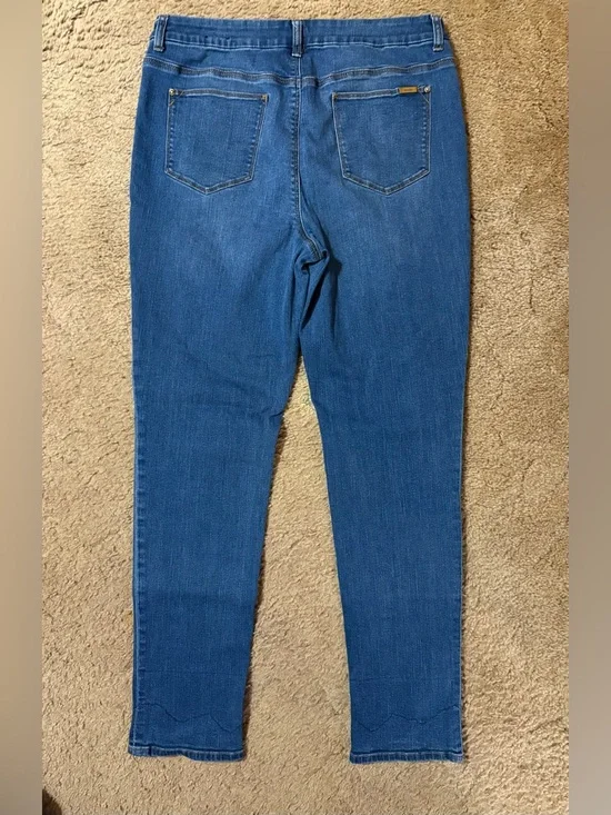 Chico’s So Slimming Girlfriend Ankle Jeans 2 (Large) Medium Wash Stretch Denium - Picture 5 of 6